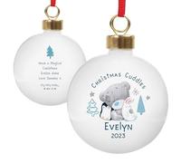 Personalised First Christmas Bauble. Winter Explorer First Christmas Tiny Tatty Teddy Bauble