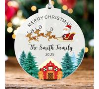 Personalised First Christmas in New Home 2025, New Home Christmas Bauble, 1st Xmas Bauble, Our First Homes Ornament, Xmas Decoration Gifts for Family (Design 3, Round)