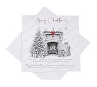 Personalised First Christmas in your Home Card, New Home for Christmas Card, Sketchy Fireplace Card with Poem Verse, Custom Festive Card (Not Personalised)