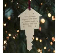 Personalised First Christmas New Home Engraved Bauble Tree Decoration, New Home Gifts For Friends Family, Housewarming Christmas Baubles, Personalised New Home Gifts For Couple (Design 4)