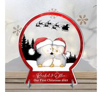 Personalised First Christmas Snow Globe - Custom Acrylic Keepsake for Couples - Unique New Couple and Our First Christmas Year Keepsake