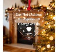 Personalised First Christmas Together Bauble 1st Xmas Engaged Decoration Gift