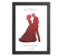 Personalised First Dance Song Lyrics Print Gift | Unique Wedding Keepsake, Romantic Wall Art, 1st, 10th, 25th Anniversary for Wife or Husband Present