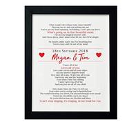 Personalised First Dance Wedding Gift Print - Personalised song lyrics -Vows - Art print Anniversary Framed picture - wedding accessories decor