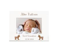 Personalised First Grandson White Wooden Photo Frame Gift