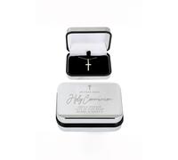 Personalised First Holy Communion Box & Cross Necklace Set Personalised Memento Company Silver One Size