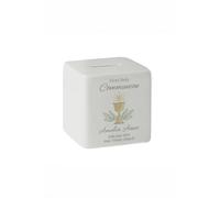 Personalised First Holy Communion Ceramic Square Money Box Personalised Memento Company White One Size