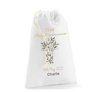 Personalised First Holy Communion Rosary Bag - Keepsake Gift for Daughter, Son With Cloth Bag