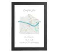Personalised First Home Map Print - Unique Gift for Couples | Custom New Home Artwork with Family Name & Location, Ideal Keepsake for a Special Milestone, Christmas, Birthday