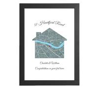 Personalised First Home Map Print - Unique Housewarming Gift | Custom Location Keepsake for Couples, Families, or New Homeowners