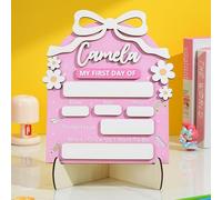 Personalised First & Last Day of School Board - Custom Name Reusable Wooden Sign - Perfect for 1st Day of Kindergarten & Preschool - Back to School Photo Prop & Custom Gift