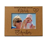 Personalised First Mothers Day as a Nana Photo Frame Landscape (5 x 7 Inch)