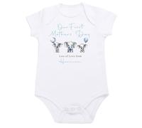 Personalised First Mothers Day Baby Pyjamas Bodysuit Romper Suit (Blue Vest, 3-6 Months)