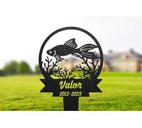 Personalised Fish Memorial Stake, Custom Fish Garden Sign, Pet Outdoor Plaque, Grave Marker, Sympathy Sign, Tombstone Decor, Pet Loss Gift, Pet Memorial Plaque, Headstone