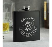 Personalised Fishing Hip Flask - Black