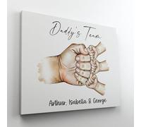 Personalised Fist Bump Wall Canvas Father's Day, Birthday Gift for Dad To Be, Daddy, Grandad