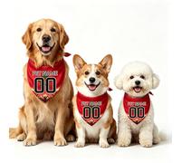 Personalised Flag Dog Bandana For 2026 World Cup, Cat Bandana Printable Name & Number, Soccer Style Bandanas For Dogs, 18 National Flag Patterns Adjustable Dog Neckerchief (Morocco)