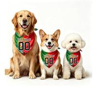 Personalised Flag Dog Bandana For 2026 World Cup, Cat Bandana Printable Name & Number, Soccer Style Bandanas For Dogs, 18 National Flag Patterns Adjustable Dog Neckerchief (Portugal)