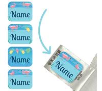 Personalised Flamingo Clothing Name Labels - Stick On Care Label Name Tags - Wash & Tumble Dryer Safe - 5 Designs per Pack