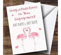 Personalised Flamingo Engagement Card - Congratulations On Your Engagement Cards, Couple Engagement Card, You're Engaged