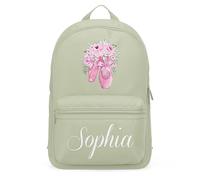 Personalised Floral Ballet Mini Backpack for Girls Back to School Reception Nursery Kids Dancing Bag, One Size, Pistachio