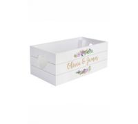 Personalised Floral Couples White Wooden Crate Personalised Memento Company White One Size