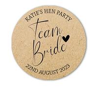 Personalised Floral Hen Party Bridal Shower Stickers - Thank You Sweet Cone Bags Favour Luxury - 24 Kraft (45mm)