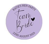 Personalised Floral Hen Party Bridal Shower Stickers - Thank You Sweet Cone Bags Favour Luxury - 35 Lilac (37mm)