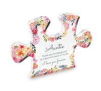 Personalised Floral Jigsaw Acrylic Block Plaque Your Text Printed Free Standing Ornament