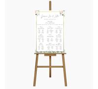 Personalised Floral Wedding Welcome Entrance Large Sign Board - Perfect for Couples Engagement, Reception Foam Board (A1 Foral Portrait Seating Plan)