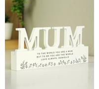 Personalised Floral Wooden Mum Ornament