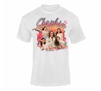 Personalised Flower Bootleg Rap T Shirt Vintage Collage T-Shirt Top Design - Vintage 90s Style Retro Tee, Birthdays, Christmas Music Fans, I Love my Girlfriend tshirt White