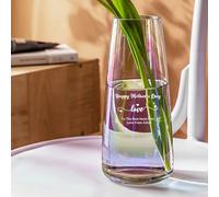 Personalised Flower Vase Gifts for Women Engraved Vase for Flowers Custom Glass Vases Gifts with Any Text for Wedding Anniversary Birthday Christmas for Her Girlfriend Wife Mom Daughter(Design 2)