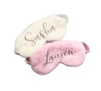 Personalised Fluffy Sleeping Eye Glitter Face Mask with Name Bridesmaid Gift Bachelorette Party Favor Wedding Gifts for Guests Soft Sleep Eye Mask,Beige,One Size