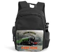 Personalised Flying Scotsman Train Backpack Adult Black Work Bag Rucksack Mens Travel Weekend Bag Gym Bag Trainspotting Birthday Gift FST01
