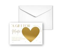 Personalised Foil Scratch To Reveal Card Surprise Gift Foil Heart Scratch Card Luxury Gold Silver Metallic A Gift For You Thank You