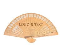Personalised Folding Hand Fan,10-100 PCS Bespoke Wedding Fan with Hollow Carving, Ideal Summer Cooling Accessory for Bridal Showers,Line Dancing & Home Decor, Bulk Guest Fans & Wooden Wedding Favours