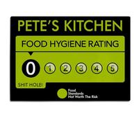 Personalised Food Hygiene Chopping Board Rude Funny Glass Worktop Saver Cutting Kitchen Surface Protector Shit Hole - 30 x 40cm Holiday Home Birthday Gift Homewarming HJ15
