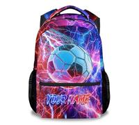 Personalised Football Backpack for Boys - Custom Name School Bag with Large Capacity - Lightweight Bookbag for Primary & Middle School