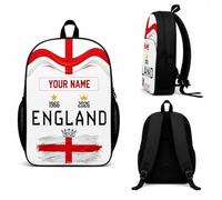 Personalised Football Backpack with Your Name, Personalised Backpacks for 2026 Football Theme with National Flags, School Bag Boys, Rucksack for Men Women, Ideal for School Office Travel