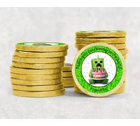 Personalised Football Birthday Chocolate Coins - Gold Foil Party Favours | Custom Name Stickers | Kids Party Bags | Design 2-50