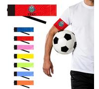 Personalised Football Captain Armband - Custom Logo & Text for Training, Anti-Slip, Elastic Design Fit Adults & Youths, Personalised Gifts Sports (Red)