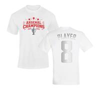Personalised Football Champions 2026 Trophy Winners T Shirt 1WM White