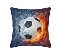 Personalised Football Decorative Cushion Cover Custom Pillowcase Cover with Your Text Printed, Sports-Themed Square Throw Pillow Case for Kids Teens Boys Men Living Room Couch Office Room Decor