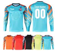 Personalised Football Goalkeeper Shirts Custom Football Goalie Shirt for Men Women Teens with Name Team Number Logo Blue