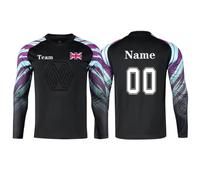 Personalised Football Goalkeeper Tops with Any Name Number Team Logo Personalised Goalie Jersey for Kids Adult Black