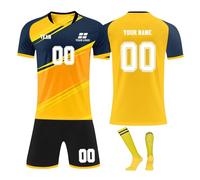 Personalised Football Jersey for Boys and Mens,Customizable Football Kits with Unique Name Number Logo,2024 Football Training Shirts Shorts and Socks Tracksuit for Children and Adults