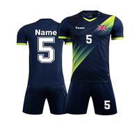 Personalised Football Kit for Kids Adult Custom Football Shirts and Shorts with Your Name Number Team Logo Sapphire