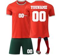 Personalised Football Kit for Kids and Adult Personalized DIY Sportswear Strips with Name Number 24/25 Home/Away Football Jerseys Sets with Shirts Shorts and Socks