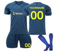 Personalised Football Kit for Kids and Adults Custom Name and Number 2025 Al-NASSR-FC Football Kits for Boys Activewear Soccer Jersy Boys' Training Shirts Shorts and Socks, Green, Kids 10-11 Years